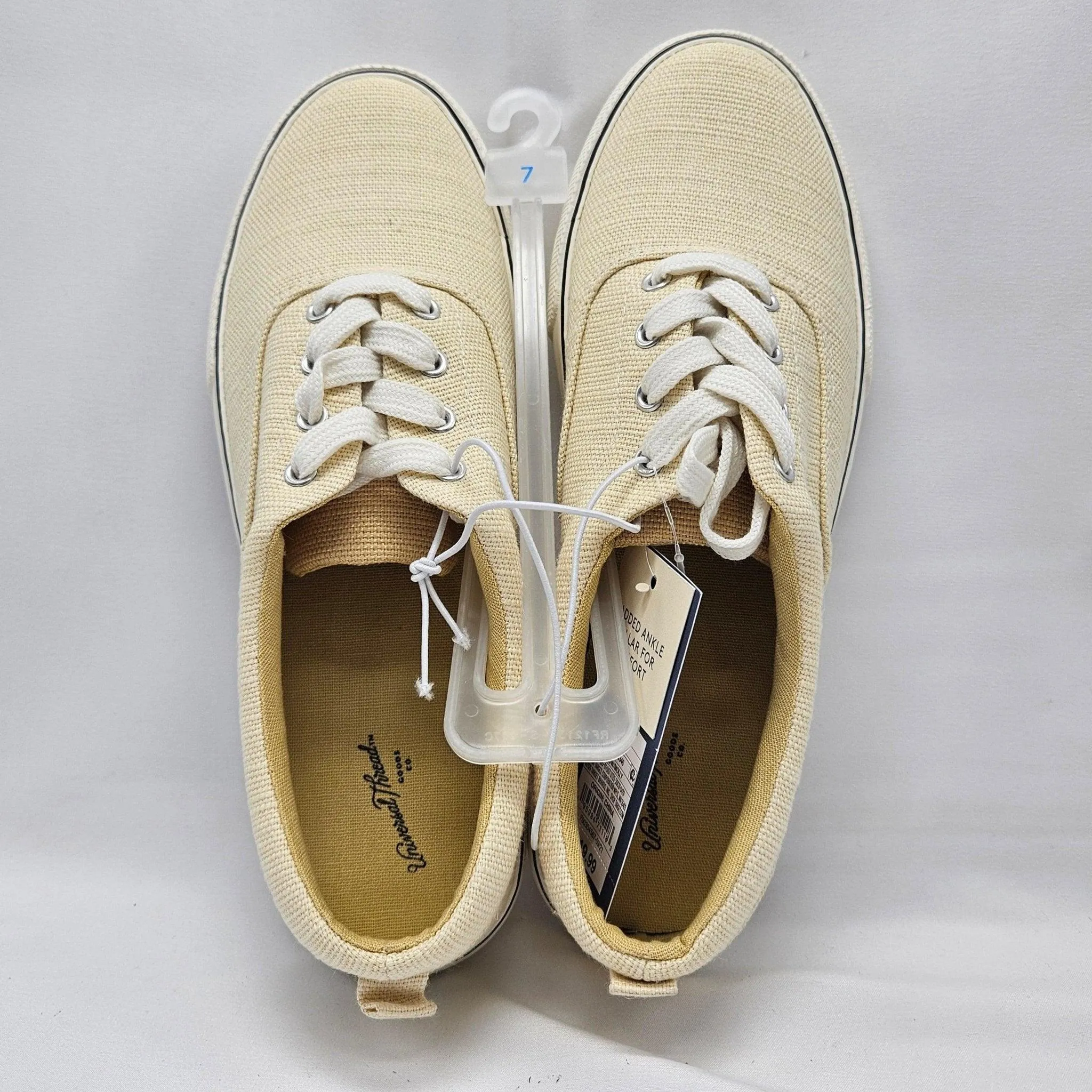 Women's Yellow Canvas Lace Up Shoes