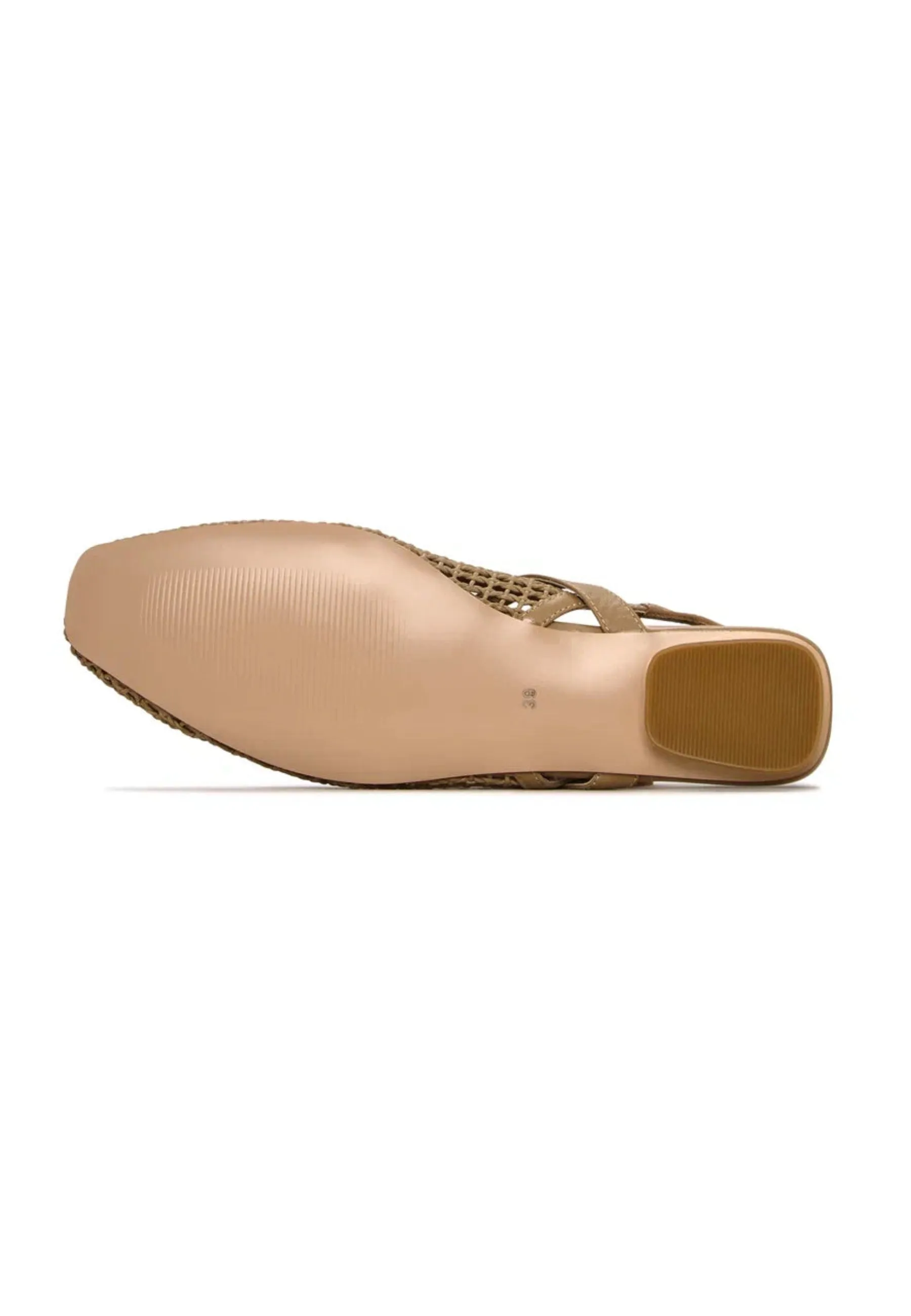 Woven Slingback Flats - Beige