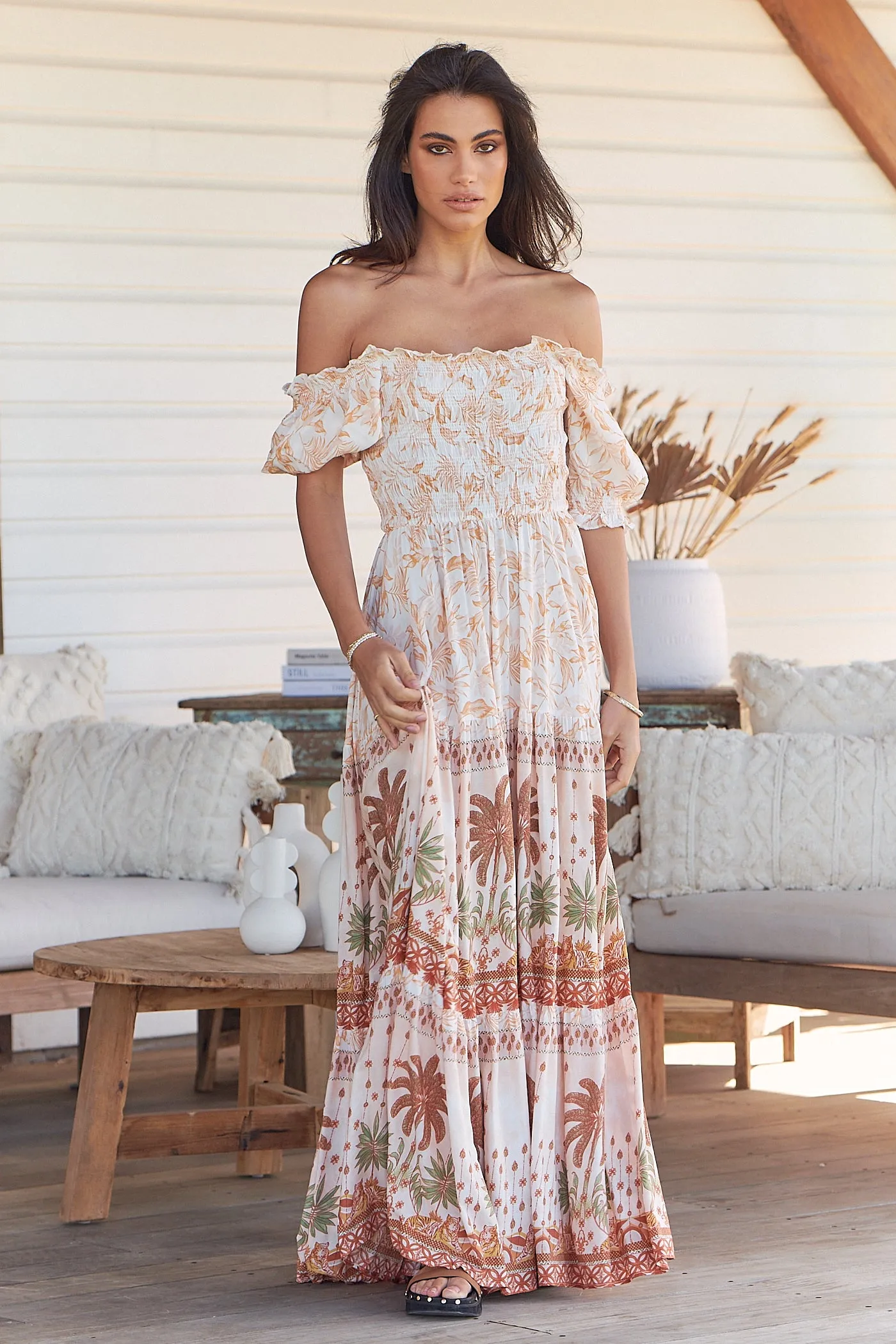 Yasmina Print Claudette Maxi Dress
