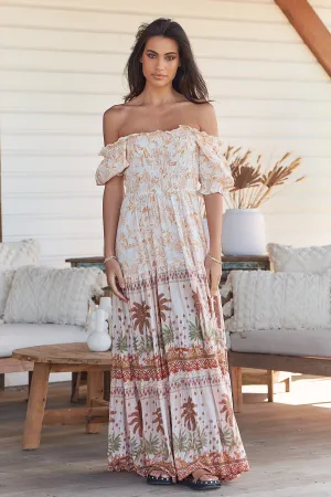 Yasmina Print Claudette Maxi Dress
