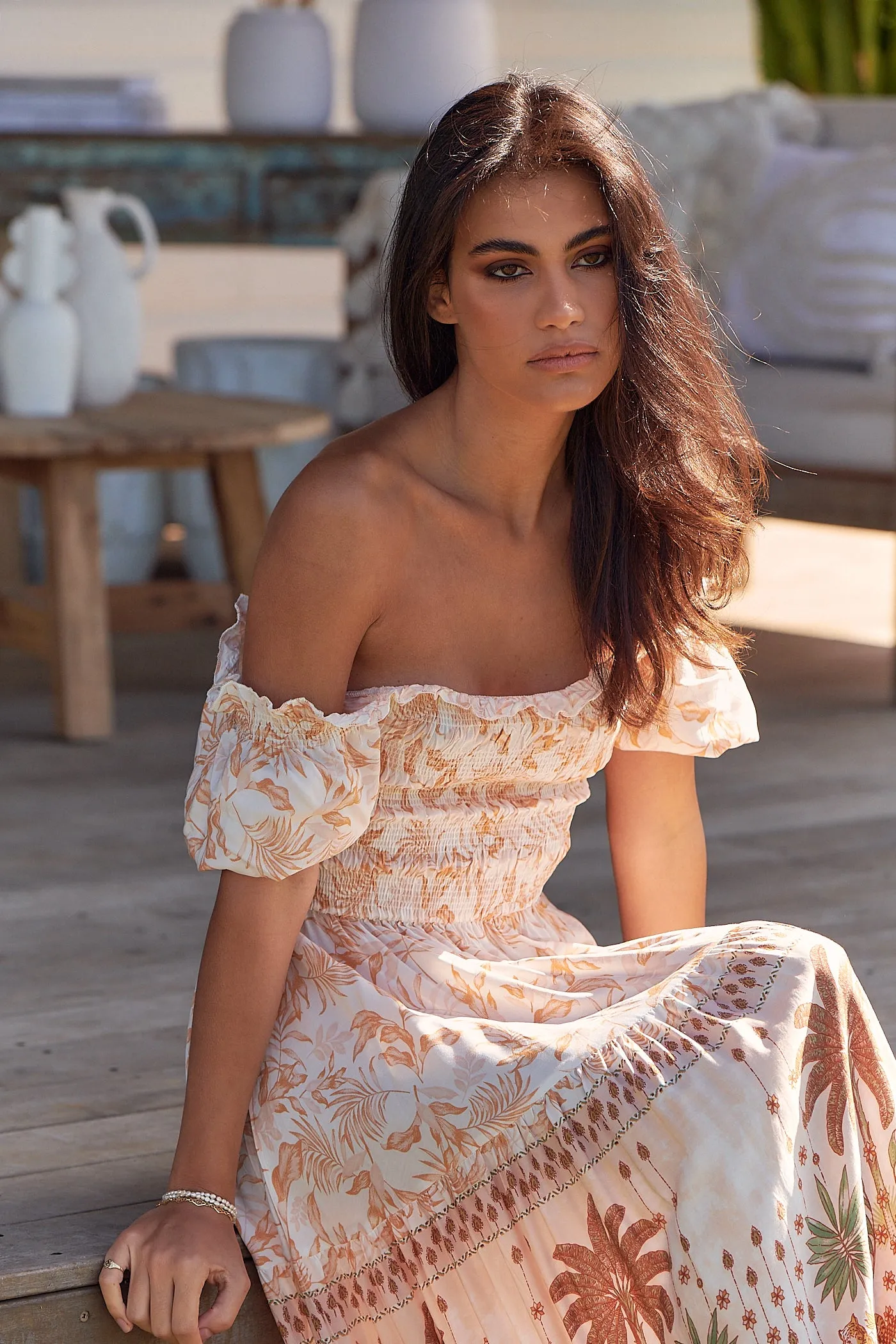 Yasmina Print Claudette Maxi Dress