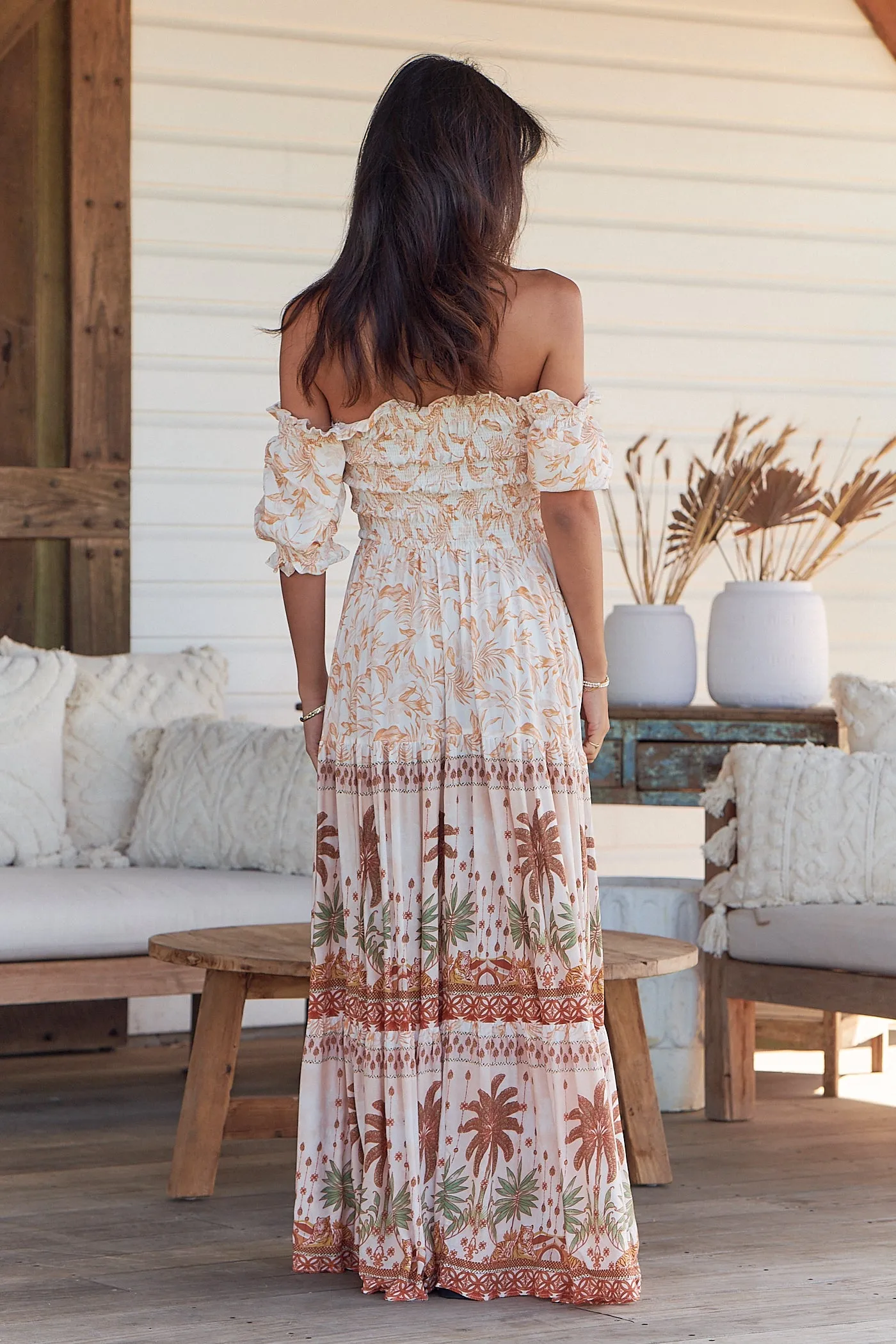 Yasmina Print Claudette Maxi Dress