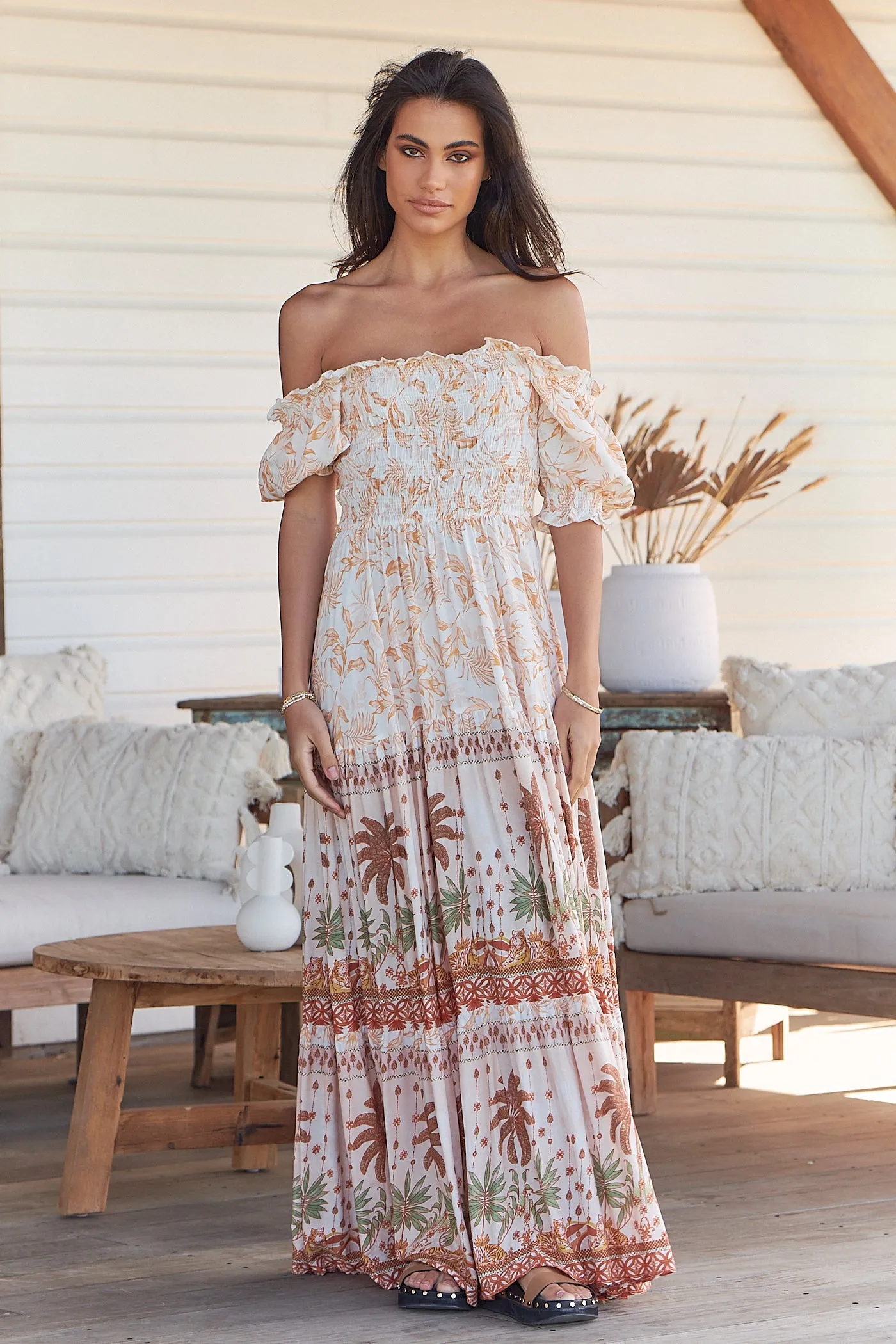 Yasmina Print Claudette Maxi Dress