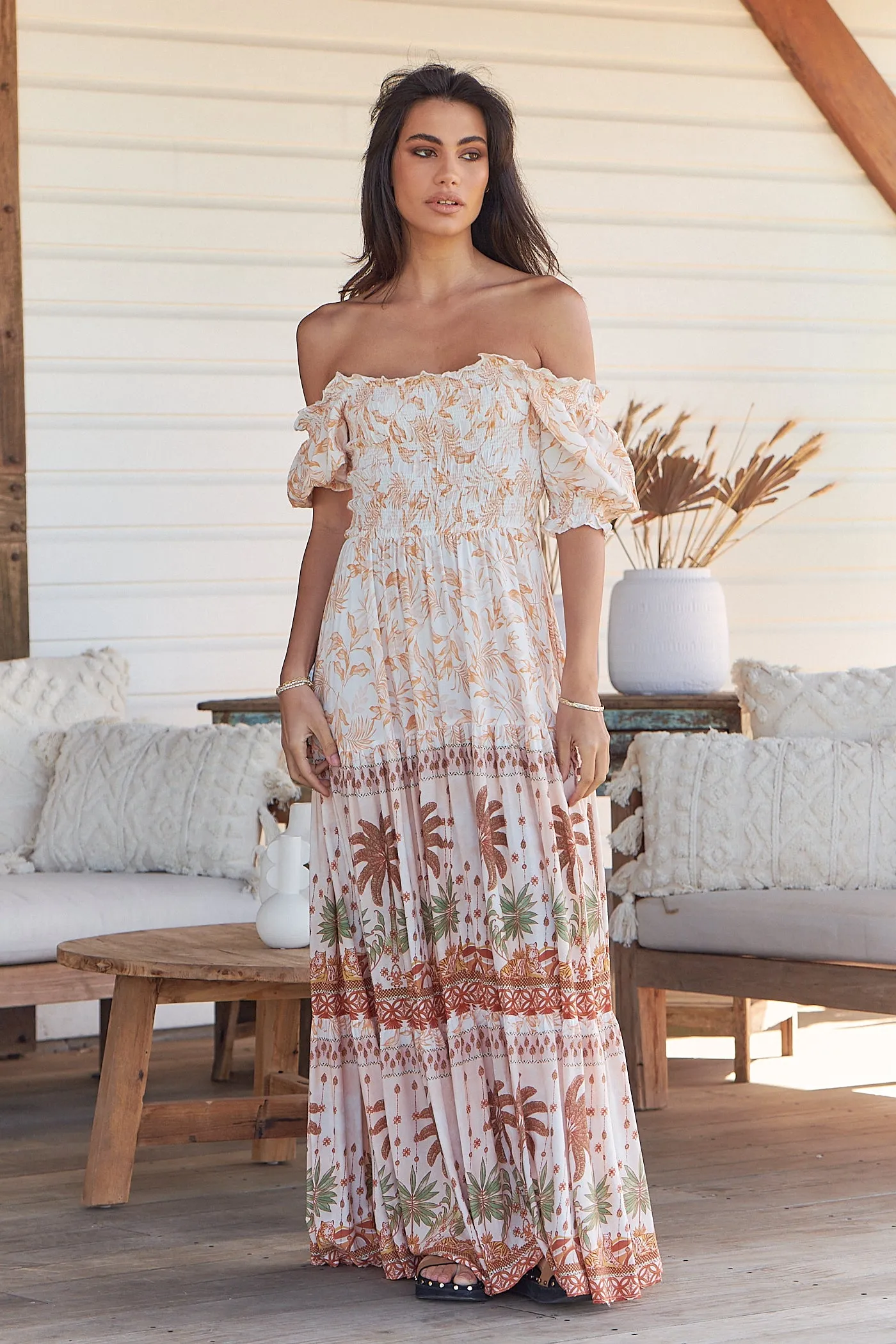Yasmina Print Claudette Maxi Dress