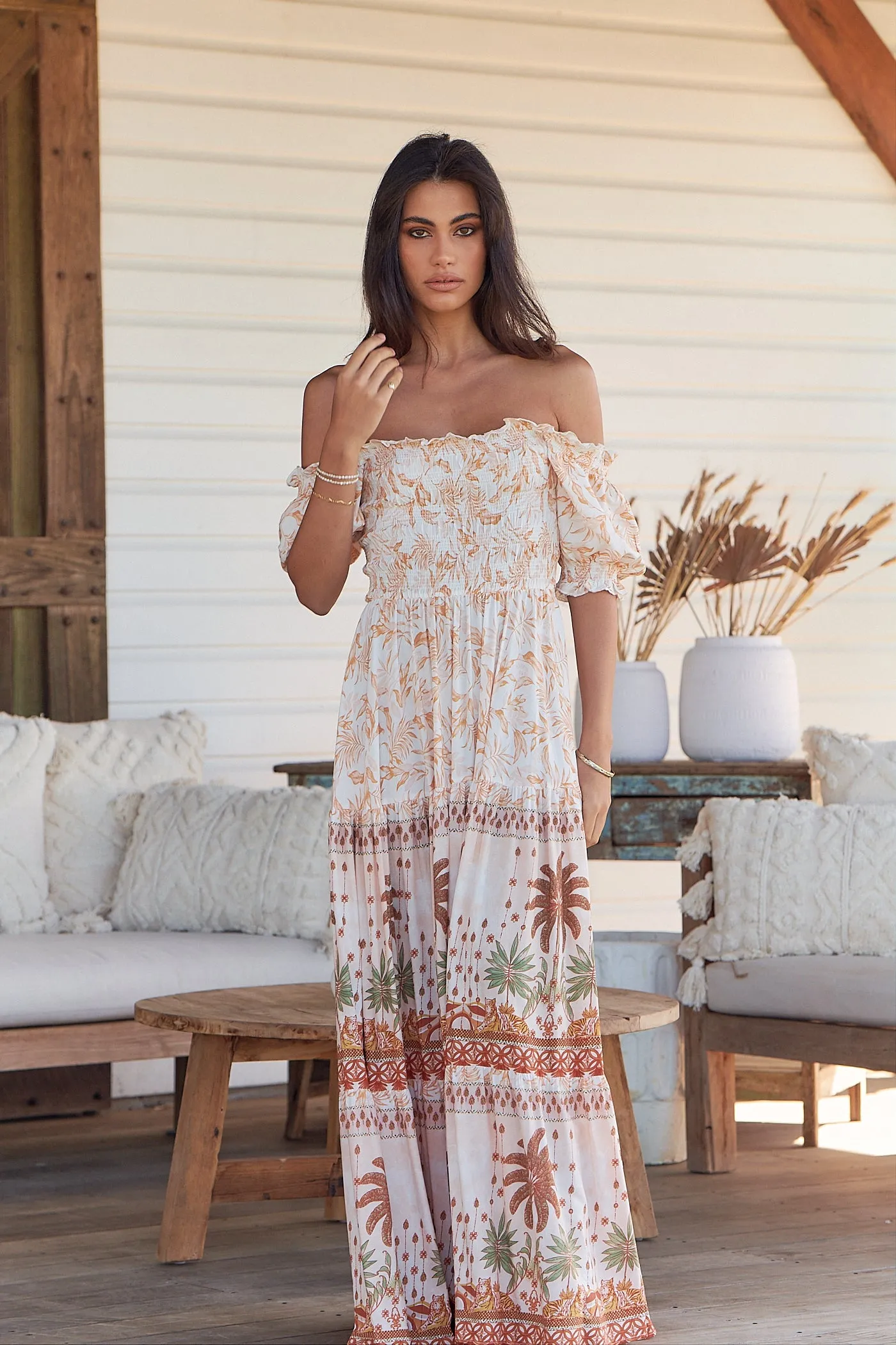 Yasmina Print Claudette Maxi Dress