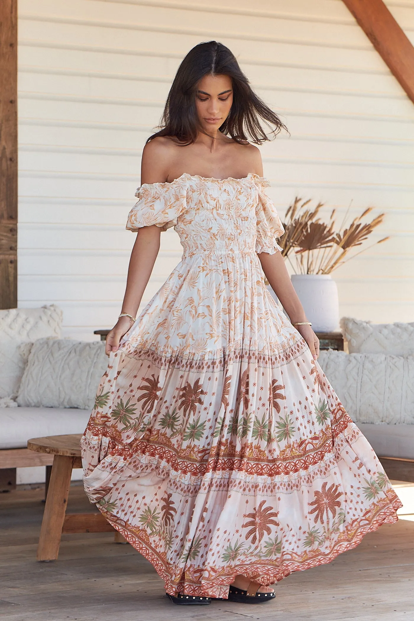 Yasmina Print Claudette Maxi Dress