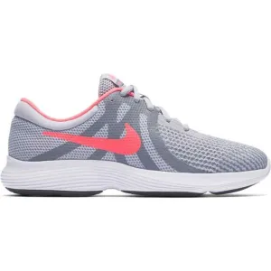 Youth Girls Nike Revolution 4 Wolf Grey/Racer Pink Sneakers